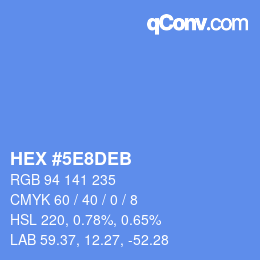 Color code: HEX #5E8DEB | qconv.com