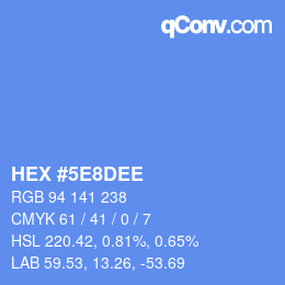 カラーコード: HEX #5E8DEE | qconv.com