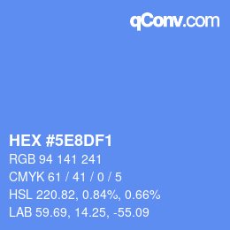 カラーコード: HEX #5E8DF1 | qconv.com