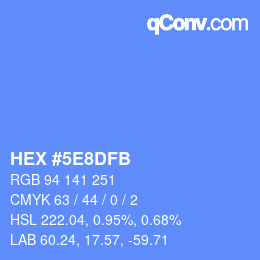 カラーコード: HEX #5E8DFB | qconv.com
