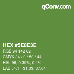 颜色代码: HEX #5E8E3E | qconv.com