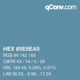 Farbcode: HEX #5E8EA5 | qconv.com