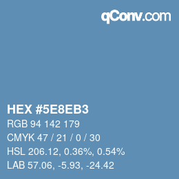 Farbcode: HEX #5E8EB3 | qconv.com