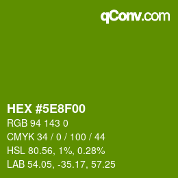 Código de color: HEX #5E8F00 | qconv.com