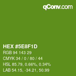 Color code: HEX #5E8F1D | qconv.com