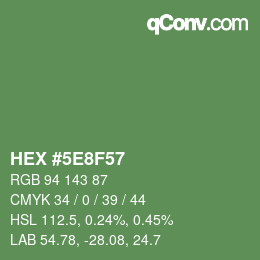 Color code: HEX #5E8F57 | qconv.com