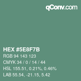 Código de color: HEX #5E8F7B | qconv.com