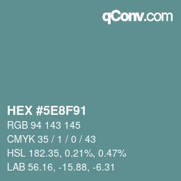 Color code: HEX #5E8F91 | qconv.com