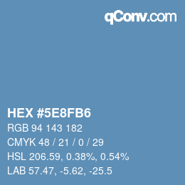 Color code: HEX #5E8FB6 | qconv.com