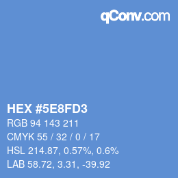 Farbcode: HEX #5E8FD3 | qconv.com