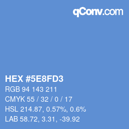 Color code: HEX #5E8FD3 | qconv.com