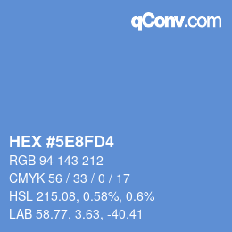 Color code: HEX #5E8FD4 | qconv.com