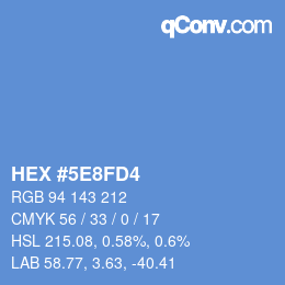 カラーコード: HEX #5E8FD4 | qconv.com