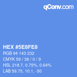 カラーコード: HEX #5E8FE8 | qconv.com
