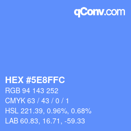 カラーコード: HEX #5E8FFC | qconv.com