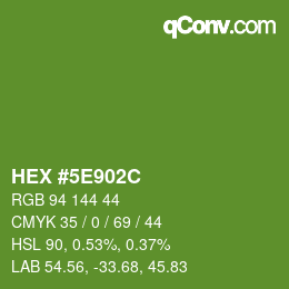 Color code: HEX #5E902C | qconv.com