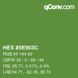 Color code: HEX #5E903C | qconv.com