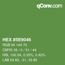 Color code: HEX #5E9046 | qconv.com