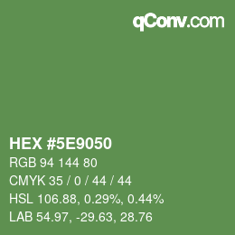 Color code: HEX #5E9050 | qconv.com