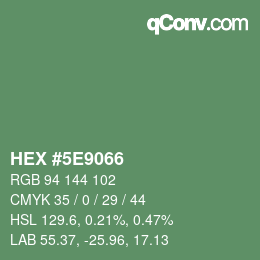 Color code: HEX #5E9066 | qconv.com