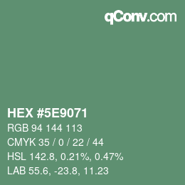Color code: HEX #5E9071 | qconv.com