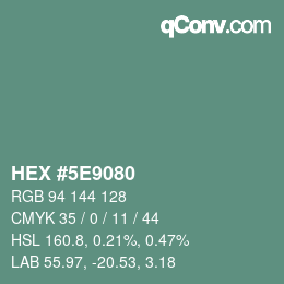 Color code: HEX #5E9080 | qconv.com