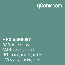 Color code: HEX #5E9087 | qconv.com