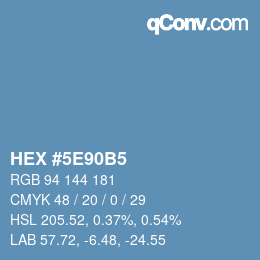 Farbcode: HEX #5E90B5 | qconv.com