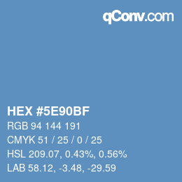 Color code: HEX #5E90BF | qconv.com