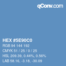 Código de color: HEX #5E90C0 | qconv.com