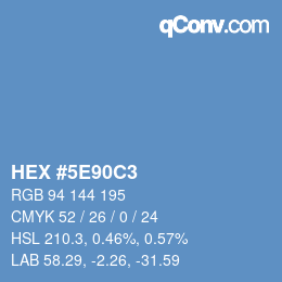 Farbcode: HEX #5E90C3 | qconv.com