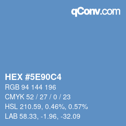 Color code: HEX #5E90C4 | qconv.com