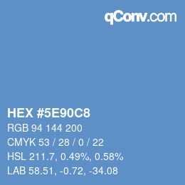 カラーコード: HEX #5E90C8 | qconv.com