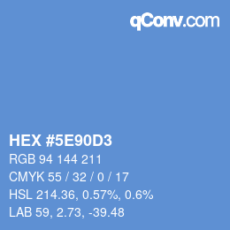 Farbcode: HEX #5E90D3 | qconv.com