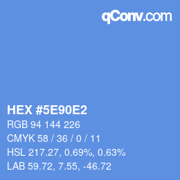 カラーコード: HEX #5E90E2 | qconv.com
