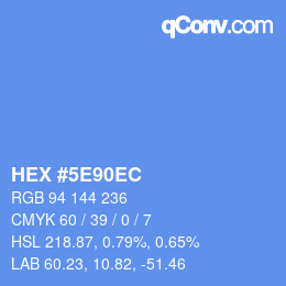 Color code: HEX #5E90EC | qconv.com