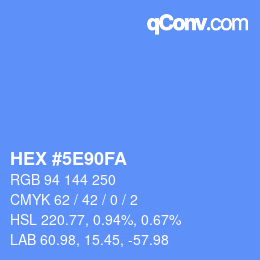 Color code: HEX #5E90FA | qconv.com