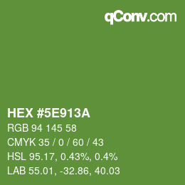 Color code: HEX #5E913A | qconv.com