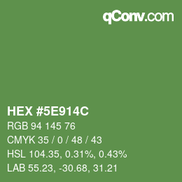 Color code: HEX #5E914C | qconv.com