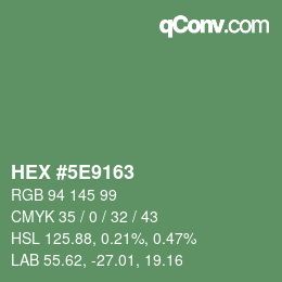 Color code: HEX #5E9163 | qconv.com
