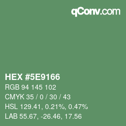 Color code: HEX #5E9166 | qconv.com