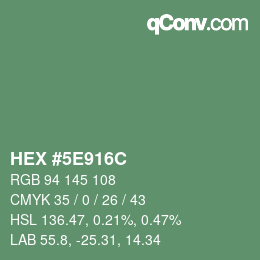 Color code: HEX #5E916C | qconv.com