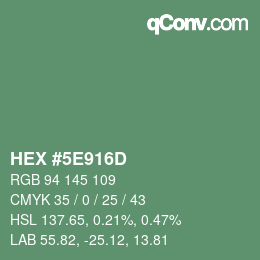 Color code: HEX #5E916D | qconv.com