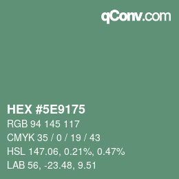 Color code: HEX #5E9175 | qconv.com