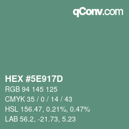 Color code: HEX #5E917D | qconv.com
