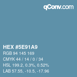 Color code: HEX #5E91A9 | qconv.com