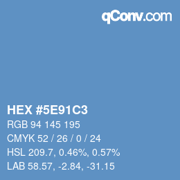 Color code: HEX #5E91C3 | qconv.com