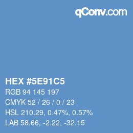 カラーコード: HEX #5E91C5 | qconv.com