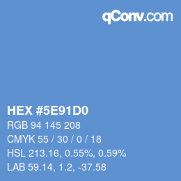 Farbcode: HEX #5E91D0 | qconv.com