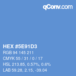 Code couleur: HEX #5E91D3 | qconv.com